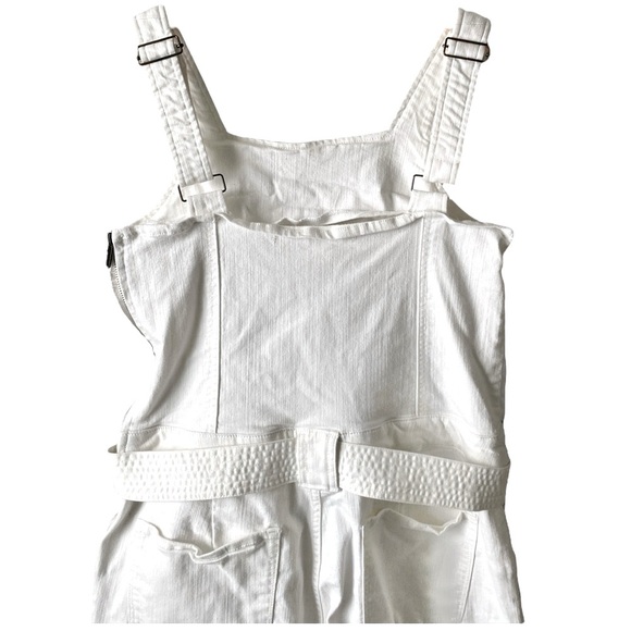 RACHEL Rachel Roy White Cropped Denim Wide Leg Jumpsuit Women’s Size 12 - Picture 7 of 9